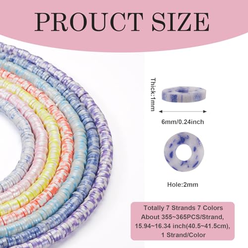 Platte klei kralen 7 strengen 6mm Polymer klei kralen schijf Heishi kralen Spacer voor vriendschap armband oorbellen ketting sieraden maken 3