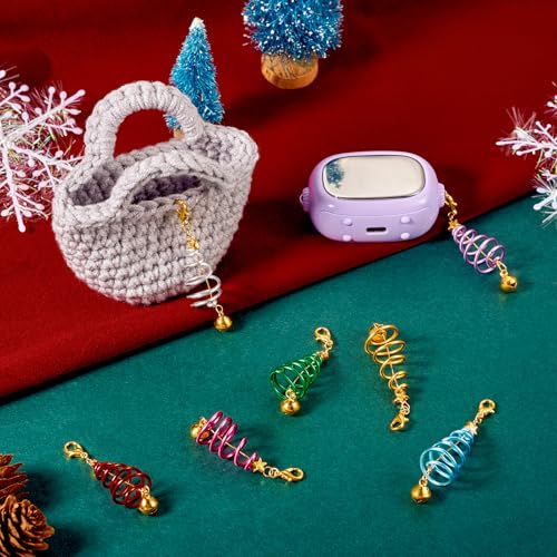 16 Stuks Kerstboom Bedels met Kreeft Clasps Winter Xmas Boom Dangle Charm met Gouden Bell Aluminium Draad Filigree Hangers voor Cadeau Bag Ketting DIY Home Party Decoratie,,, Metaal