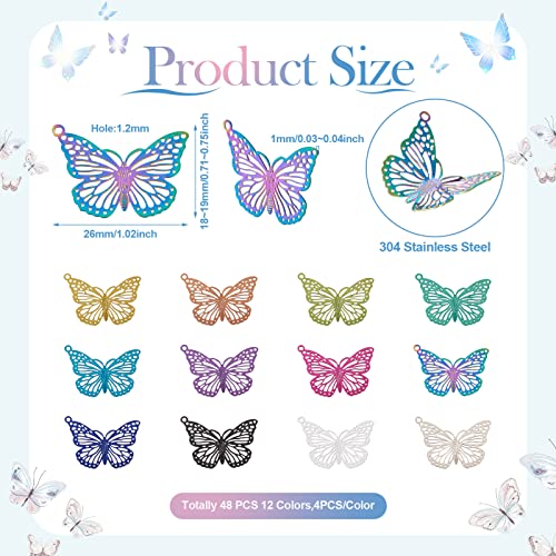 Stainless Steel Hollow Filigree Charms Hangers Rainbow Color Connector Link Charms Etched Metal Decoraties voor DIY Ketting oorbellen sieraden maken 3