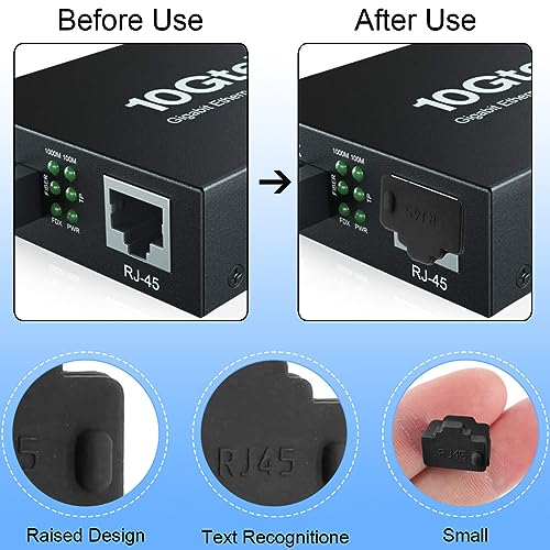 RJ45 Cap Port Cover Ethernet Hub Siliconen Anti-Dust Protector, RJ45 Plug Vrouwelijke Cap voor Cat7 Cat6e Cat5e Cable Connector, voor Switches TV Computer, zwart wit, 100st 4