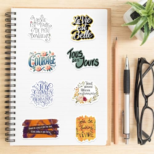 Frans inspirerende stickers voor jongeren en volwassenen, 50 stuks, Franse inspirerende vinyl stickerset, auto, motorfiets, fiets, skateboard, snowboard, bagage, laptop, koffer, roer, motorfiets 3
