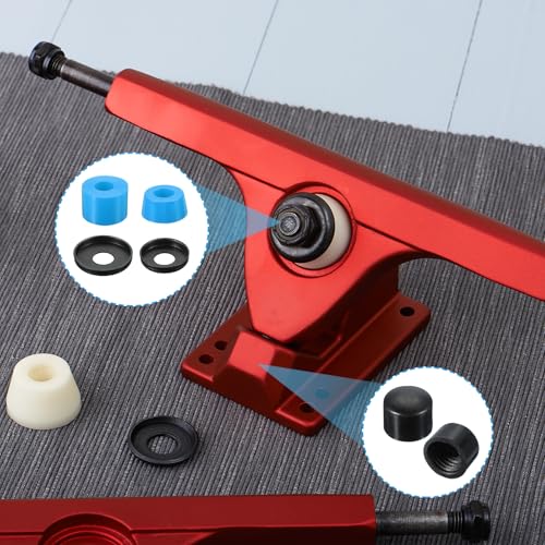 Skateboard Bushings, 90A PU Long-Board Truck Rebuild Kit Bushings Wasmachines Pivot Cups voor buiten skateboard onderdelen, blauw 3