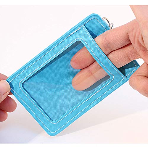 Solid Color Slots Badgehouder PU Lederen ID-kaarthouder sleutelhanger portemonnee (Inclusief ID-badgehouder en sleutelring)