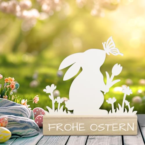 Pasen Bunny Tafelkleed Konijnen Paashout met vlinder Flower Table Decoratie Pasen Lente Cadeau Konijn Decoratie 4