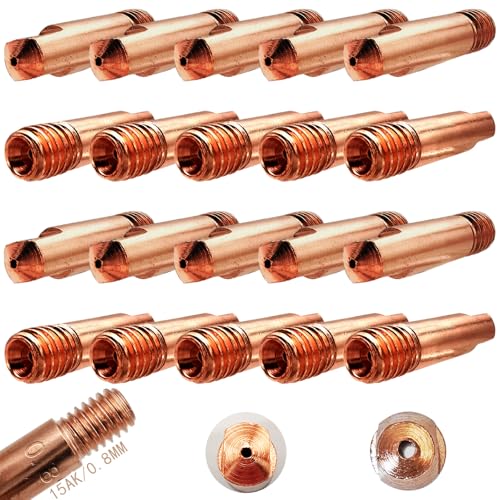 Las Contact Points, Dujelixa 20 Stuks 15AK Power Nozzles Lassen Contact Point 0.8mm, M6 Mig Nozzle, Handheld Lassen Tip, Gas Lassen Nozzles, voor 15AK MIG/MAG Lassen Brander Accessoires Draag Onderdelen