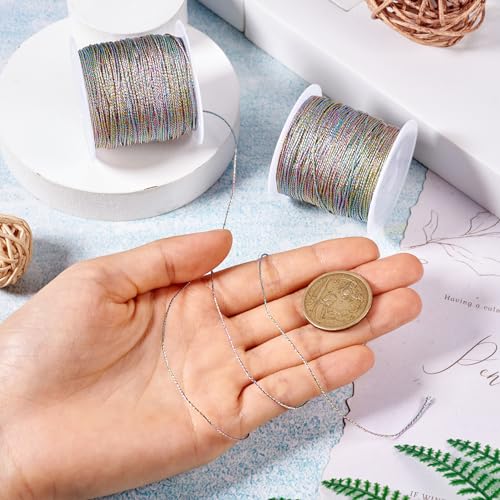 2 Rolls 0.7mm Borduren Draad Kruissteek Thread 9 Ply Polyester Borduurwerk Thread voor haak Naaien Vriendschap armband sieraden maken 5