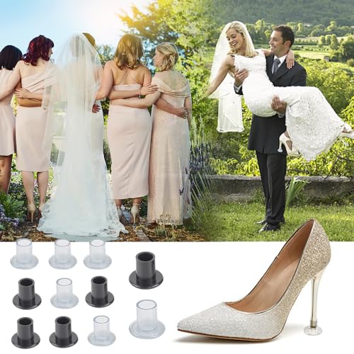 12 paar hoge hakken beschermers, vrouwenschoenen en hakken, economie stopper, 3 maten, Plastic covers, schoen hakken, Stiletto, hoge hakken, voor gras, bruiloften, feesten, buiten evenementen 4