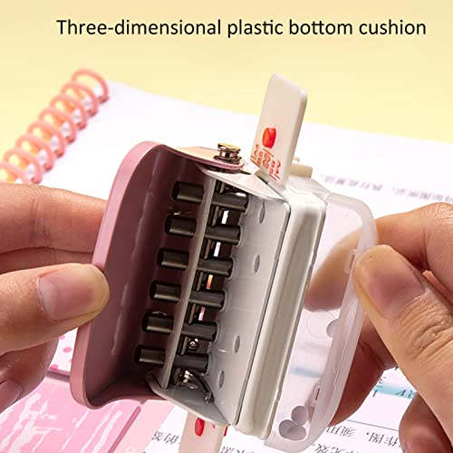 Roze 30 hole los blad papier puncher, Punch 5 vellen in een keer, voor het boren van binnenpagina's, handmatige punchmachine dagelijks papier puncher 3
