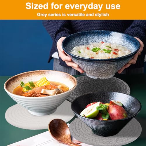 4 stuks onderzetters Diameter 18cm Rond Gevlochten onderzetters, Heat Resistant Coaster Set, Gevlochten Hot Pads Non Slip Coaster van Katoen Placemats voor Keuken, Potten, Pannen en Platen 5