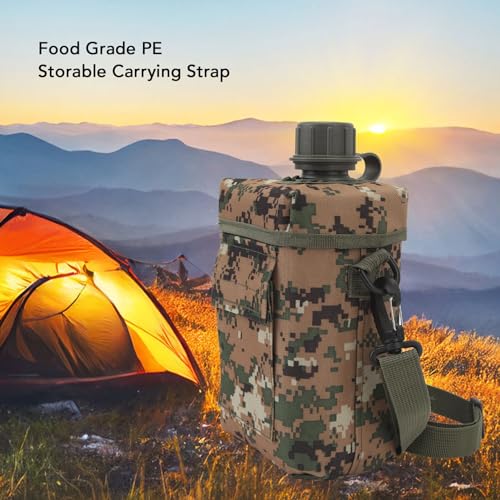 2 Liter grote capaciteit geïsoleerde waterfles met Oxford stofhoes voor wandelen, PE materiaal, draaghandgreep ontwerp (Type 3) 3