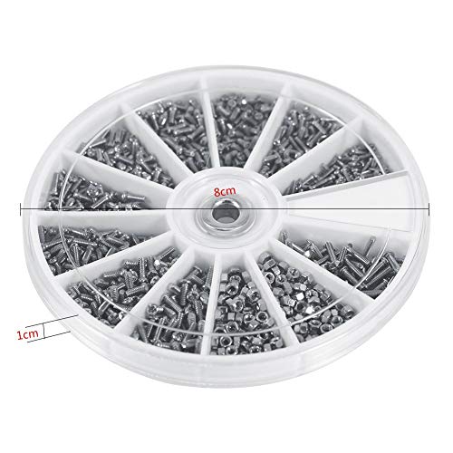M1 Bolts 600 st Schroeven Assortiment Noten Noten Noten M1,M1 M1.2 M1.4 M1.6 12 Kind Kleine schroeven Noten Reparatie gereedschap accessoire voor horloges elektronische glazen