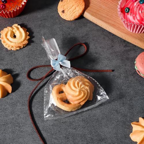 100 stuks Kleine Bows voor ambachten, Mini Blue Satin Ribbon Bows Floral Appliques DIY Craft Pre-tied Wrap Bow voor het naaien Scrapbooking bruiloft geschenk 3