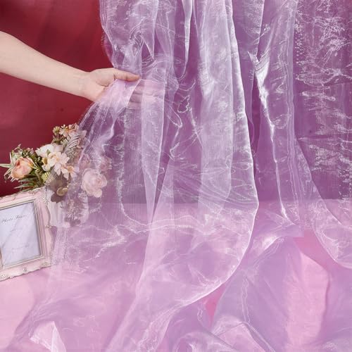 Organza Stof 1.5x1m Iriscent Stof Licht Shining Organza Organza voor Gordijnen Bruiloft Fotografie Backdrop Party Plum