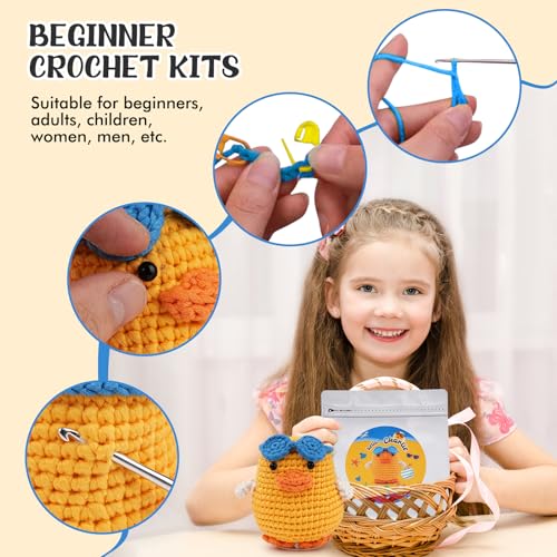 Beginner haak set met video instructies, Amigurumi Starter Set, Complete leren haak met video voor leuke dierenfiguren