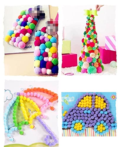500st mini pompoms voor crafting, 15mm, pompom ballen, kleine pompons, pluizig kleurrijke pompom decoratie, pompom pluche ballen, ambachtelijke accessoires voor het versieren, naaien, DIY handwerk, wit 4