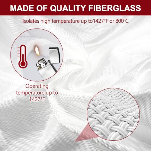 Branddeken voor thuis Keuken, 1m x 1m Branddeken Branddeken, Brandwerende deken,Fiberglass Branddeken Veiligheid, Branddeken Keuken Branddeken, Voor Barbecue, Auto, Camping, Garage 3