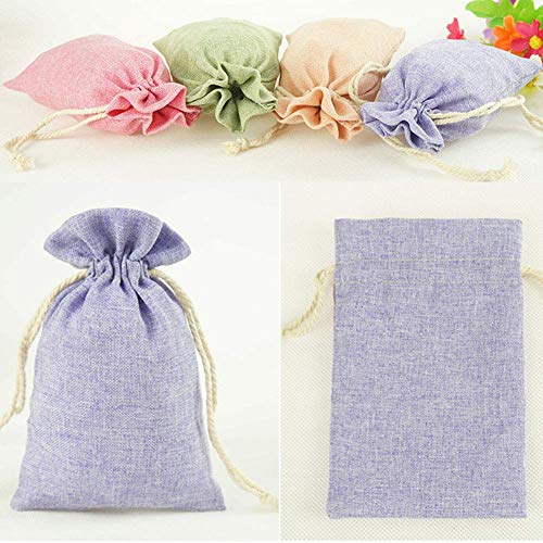 Jute Tassen, Pak van 24, 10 x 14 cm, Natuurlijke Tassen Jute Tassen, Trekkoord Cadeautassen, Kleine Verpakking voor sieraden, Bruiloft, Feest, Kerstmis (4 kleuren) 5