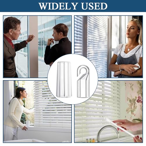 10Stuks Wandtip Haak Mouw Clear Plastic Shepherds Hook Verticaal Blind Tand Vervanging Onderdelen Kit met Haak en Grip voor Blind Curtain Opener Blind Wand Vervanging Onderdelen Kit 4
