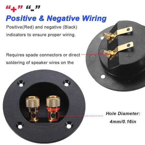3 Inch 2 Way Ronde Speaker Housing Connection Clamp, Schroef Terminals voor Power Speaker met Gesloten Schroeven Banana Plugs, Schroeven (Pack van 12) 3