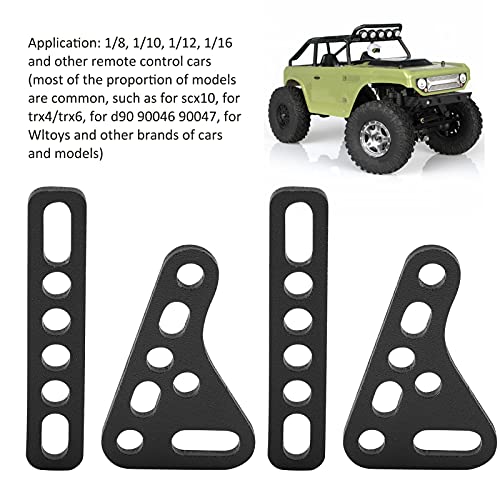RC Shock Absorber Houder, Aluminium, RC Auto Shock Absorber Houder voor bijna Alle 1/8 1/10 1/12 1/16 Remote Controlled Car voor Scx10, Trx4 / Trx6, D90 90046 90047, Wltoys(zwart) 3
