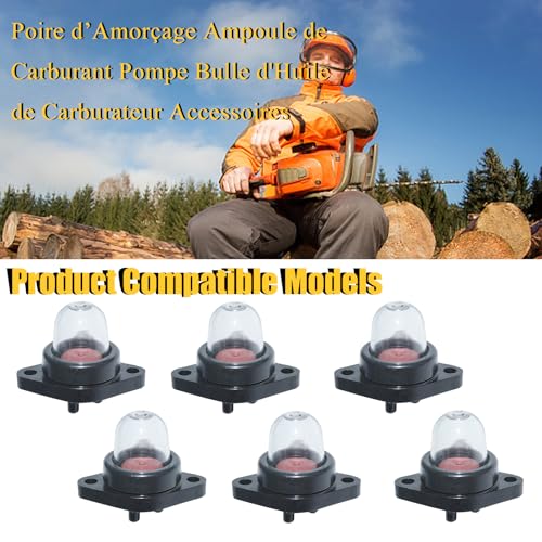 6Pcs Carburator Primer Pump Lampen Fit Poulan Craftsman Chainsaw 530071835 Walbro 188-513 WT-119 WT-265 3