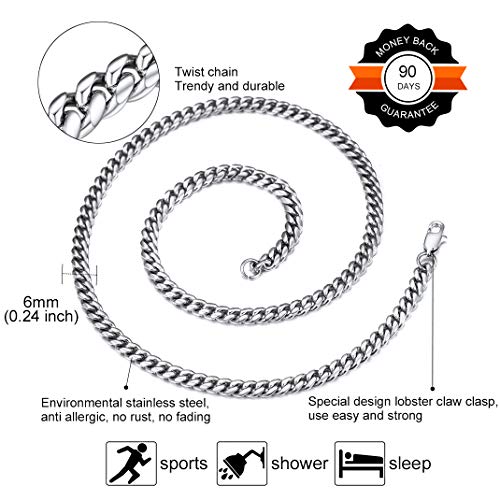 Sieraden Roestvrij staal 6-14mm Miami ketting, Dikke Cubaanse Link voor mannen en vrouwen, Hip Hop sieraden met Gift Box 46, 51, 55, 61, 66, 71, 76 Cm 3