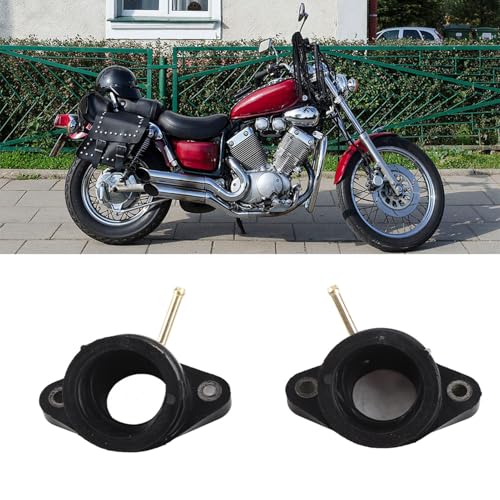 2 st Carburator Interface Adapter, Rubber Motor Carburator Intake Manifold Start met Matching O Seals voor XV400 XV500 XV535