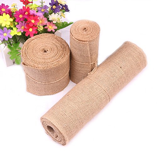 Hessischer Stofzak, 10 m Geweven, Rustiek, Jute, Sackleinen Stoff Band Tischl?ufer Hochzeit Decoratie (15 cm) 4