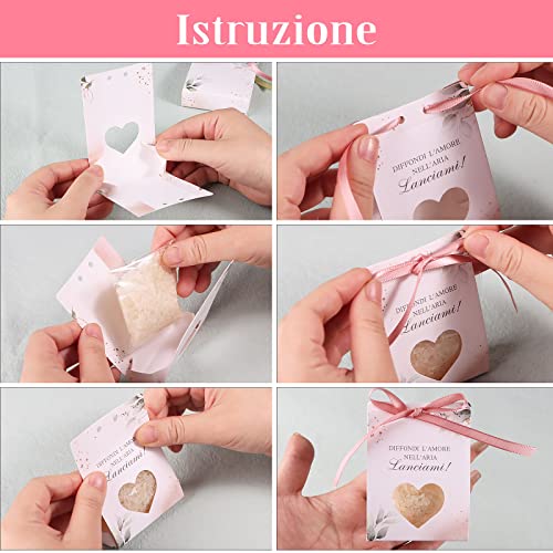 DIFFONDI L'AMORE NELL'ARIA Lanciami! Cadeautassen voor rijst, Confetti, Italiaans, 50 stuks (Roze) 3