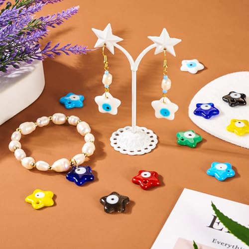 16 st Kwaad oog Lampwerk hangers Star Shape met kwaad Handgemaakt oog Dang Charms 8 Kleuren voor DIY ketting sleutelhangers sieraden maken