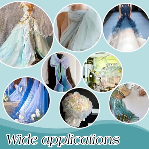 Organza Stof voor Bruiloft, 1.5x1m Organza Fabric Sheer Bruid Solid Doorschijnend voor bruiloft Fotografie Achtergrond Dress Party, Medium Aquamarine 4