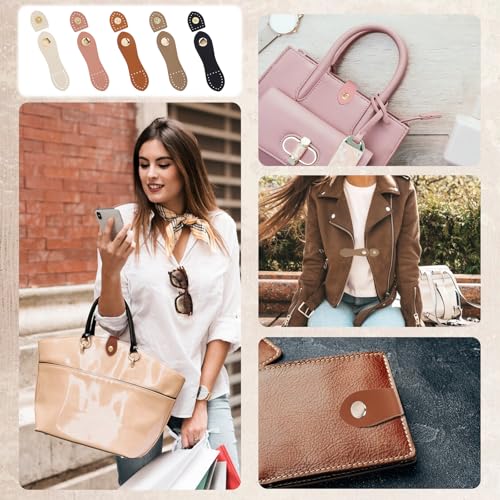 10 set lederen knokkels, PU lederen knoop Sluiting 5 kleuren voor naaien op, lederen portemonnee sluitingen voor portemonnee, telefoon geval, jas, notebook, DIY werk 3