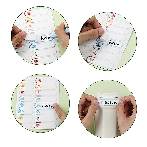 160 st. Baby fles etiketten voor dagverzorging, waterdichte naam Tags leuke kinderen Naam Label Stickers School Day Care Supplies voor Waterfles Lunch Box Kleding (2 maten 4