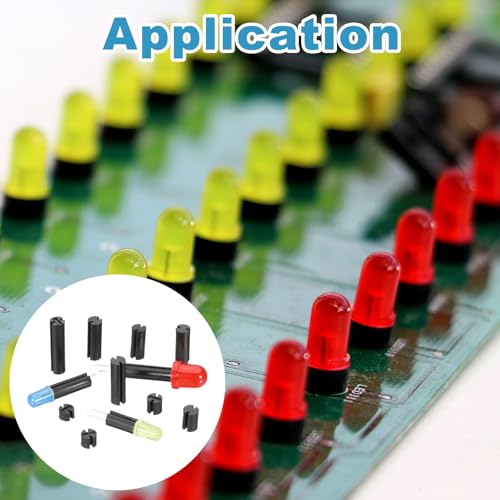 200 stuks LED-houder, 4 mm OD 4 mm hoge dubbele pit nylon lichtgevende diodehouder LED-lichtsolatie kolom PCB-montage ondersteuning voor LED-bescherming en bewaking, zwart 5