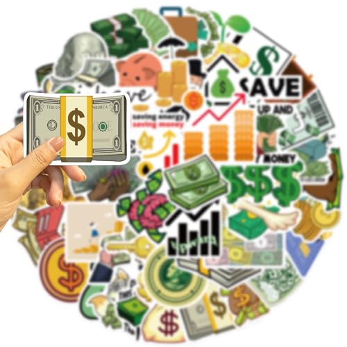 Gouden Munten Sticker Set voor tieners Volwassenen 50 stuks Gouden Munten Waterdichte Vinyl Stickers Automotor Fiets Skateboard Snowboard Bagage Laptop Koffer Helm Motorfiets 3