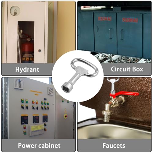 4 stuks Vierkante sleutels 8mm Socketmoersleutel, Verwarming Vent moersleutel, Vierkante sleutel, Faucet, Zinklegering, Bloedmoersleutel, Universele 4 Randmoersleutel voor Gasmeter, Doos 4