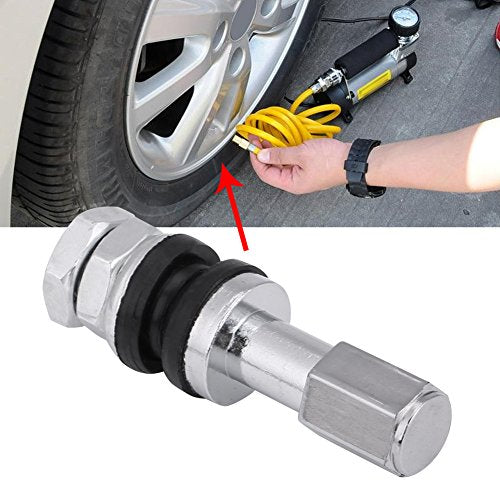 KIMISS Reifen Ventilschaft, 10 Stücke TR43E Metall Auto Lkw Motorrad Tubeless Reifenventil Vorbauten mit Staubkappe 3