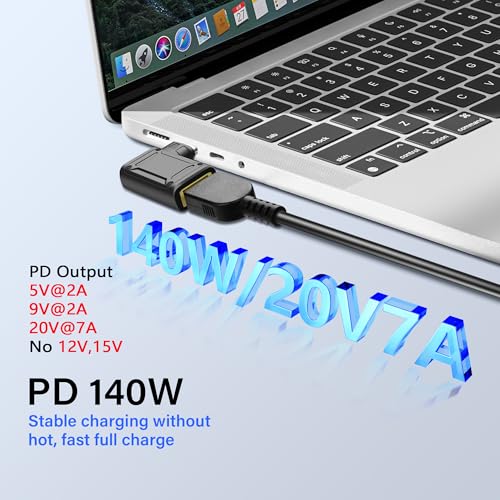 PD 140W Vierkant naar type C Power Adapter Slim Tip Input naar USB C Plug met Auto ID Chip PD voor Telefoon Tablet