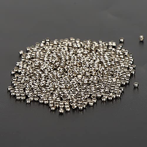 Ronde Spacer Kralen, Knijpen kralen, DIY Stopper Kralen Eenvoudig te gebruiken sieraden maken Stopper Kralen Duurzaam 500Pcs Knijp kralen voor ketting armband DIY (White K) 3