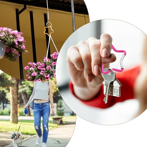 Verpakking van 10 Carabiner Hooks Star Carabiner Kleurrijke Aluminium Legering Outdoor Star Carabiner Star Carabiner met Snap Sluiting voor DIY Rugzak Reizen (10 kleuren) 4