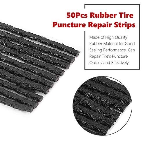 Flat Band Reparatie Kit, Buisloze Band Reparatie Kit, Autobanden Reparatie Kit, 3.5x200mm, Rubber Band Reparatie Strips voor Bus Truck Motorfiets Black/50pcs Populaire