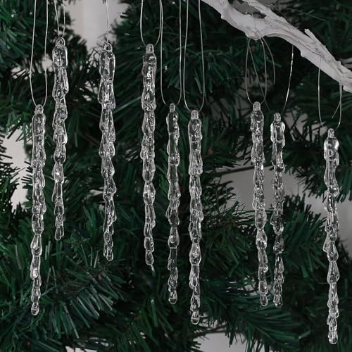 Kerstboom decoraties Icicle hangers, 25 stuks, Acryl Iccles 15,5 cm Lengte, Kerstboom decoratie 4