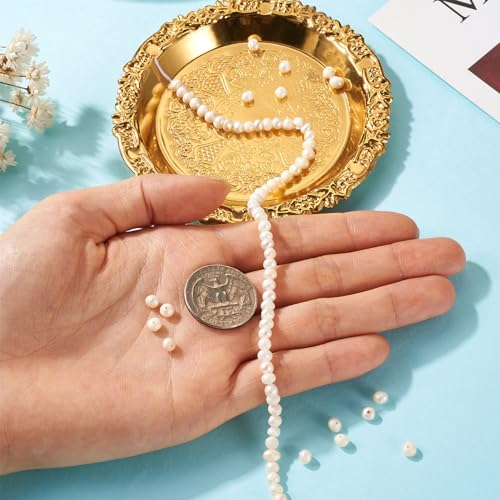 1 Strand Natural Cultured Zoetwater Parel Kralen Seashell Kleur Parel Rijst Vorm Parel kralen voor DIY armband ketting oorbellen sieraden maken 5