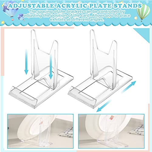 10 st Clear Plastic Display Stand, Acryl plaat staat verstelbaar schuifbaar display sta Easel twee stuk statief Easel Multifunctionele schermen houder voor tekenen 5
