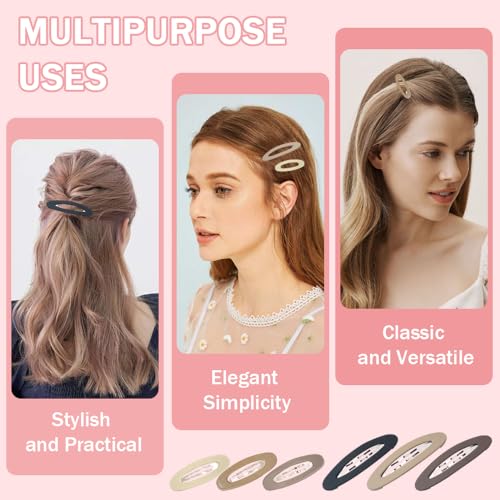 6 st. Grote snap haarklemmen voor vrouwen metalen non slip Matte Snap Clips voor haar Vintage Eenvoudige waterdruppel Haarspeld Multikleurige accessoires Decoraties voor vrouwen meisjes (5 3