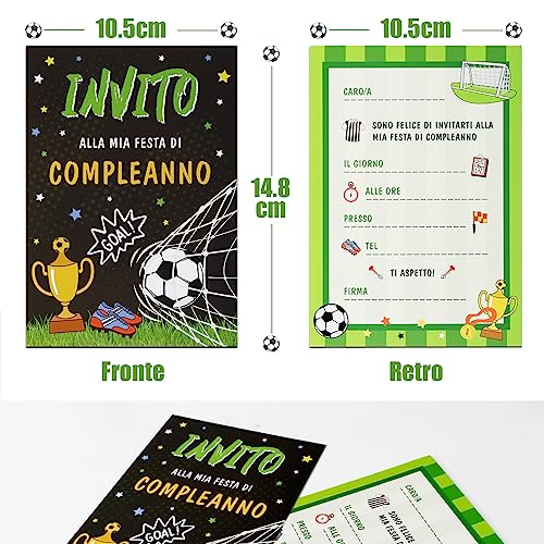 32st Italiaanse uitnodigingskaarten voor verjaardag, voetbalthema, verjaardagsuitnodiging kaarten