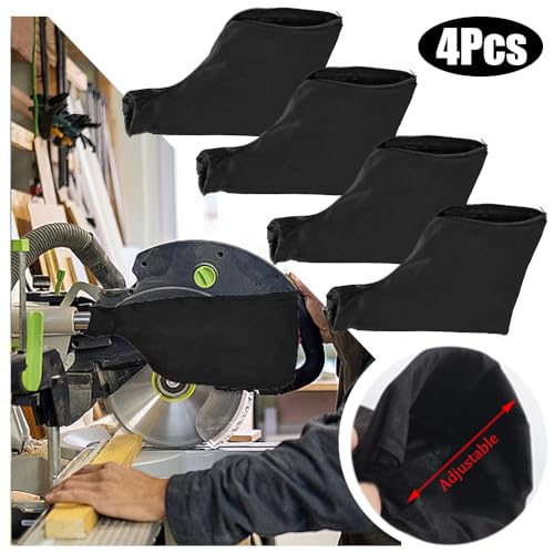 4 st. Black Planer Stofzak, verstelbare standaard stof verzamelaar zakken met rits lichtgewicht Miter Zag stofdicht Muis Sander Stofzak voor aluminiumzaag 255 4