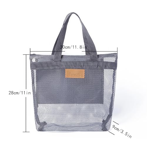 2 stuks Mesh Douche Caddy, Quick Dry Douche Bag, Draagbare kleine hangen toilettas met rits, lichtgewicht badkamer Organisator voor reizen, Sportschool, Zwemmen, Camping, Strand (Grijs/Zwart)