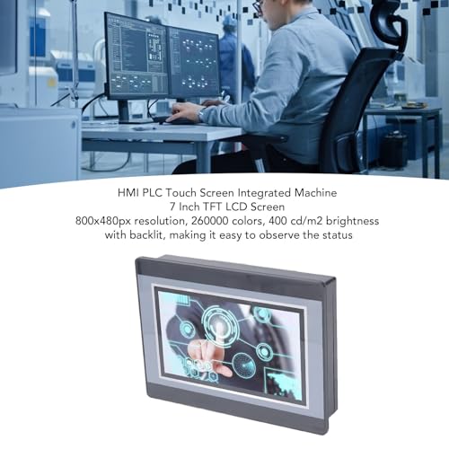 PLC Control Programmable Logic Controller 7 Inch TFT LCD Display Touch Screen Monitor HMI PLC Control Board 800x480px DC24V 5A Relay output 12 Inch 8 Out PLC 5