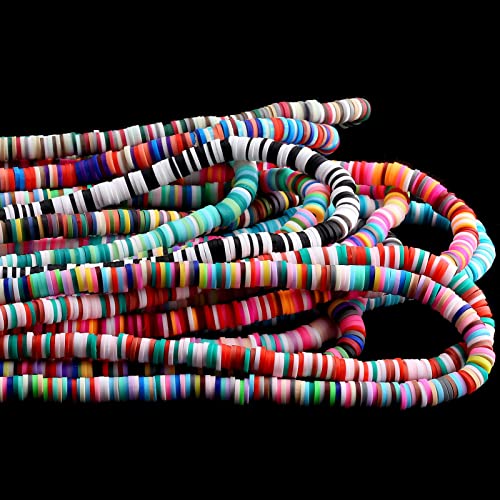 Heishi kralen 4900PCS Polymer Klei kralen 6mm Kleurrijke platte kralen Klei kralen ambachtelijke set voor doe-het-zelf sieraden ketting Charm Armbanden Cadeau (C) 4